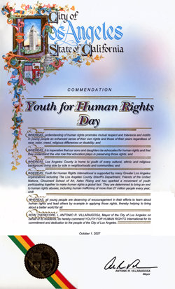 City of Los Angeles Youth for Human Rights Day